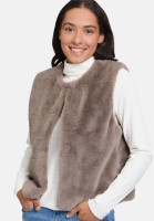 Cartoon Fake Fur-Weste unifarben