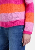 Cartoon Strickpullover mit Blockstreifen