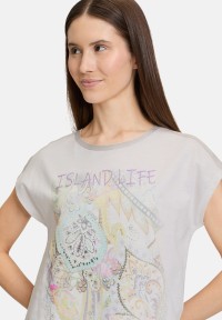 Cartoon Rundhals-Shirt mit Placement