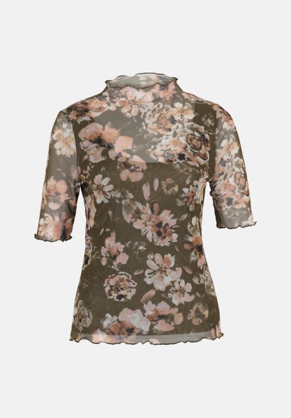 zero Mesh-Blumen-Shirt mit hohem Kragen | Betty Barclay