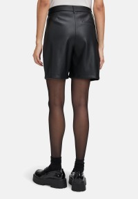 Cartoon Kunstleder-Shorts mit Biesen