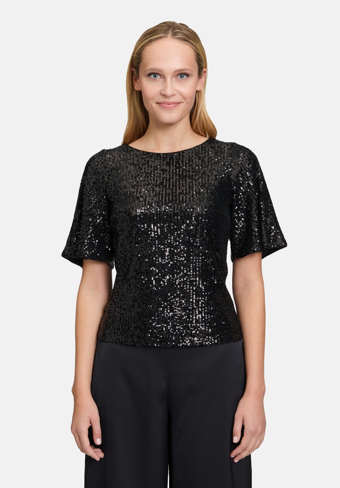 Vera Mont Pailletten-Bluse mit Flügelärmeln