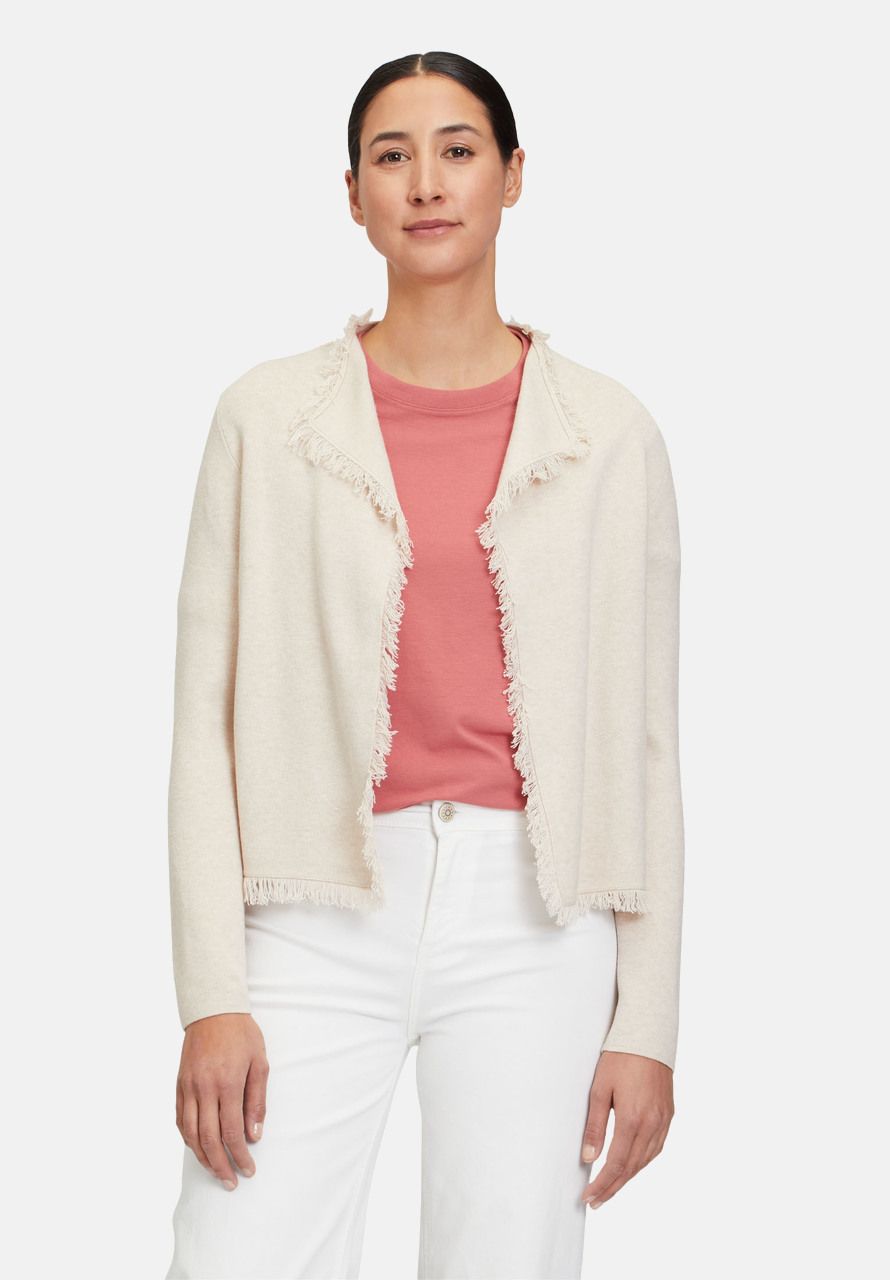 Cartoon Strick-Cardigan mit Fransen