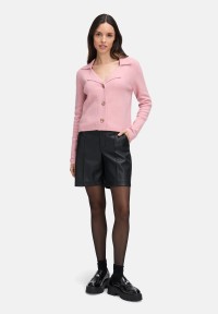 Cartoon Kunstleder-Shorts mit Biesen