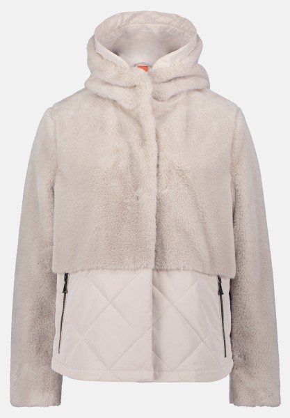 Amber & June Plüschjacke mit Kapuze
