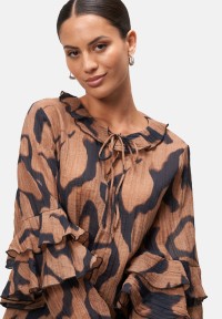 zero Crinkle-Bluse mit Volants | Betty Barclay