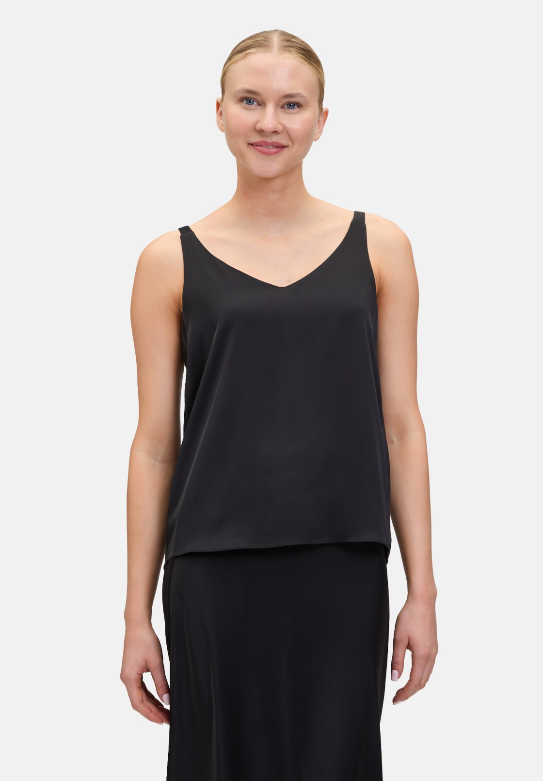 Vera Mont Satin-Bluse mit V-Ausschnitt