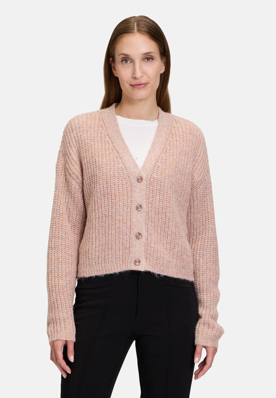 Cartoon Strick-Cardigan mit V-Ausschnitt