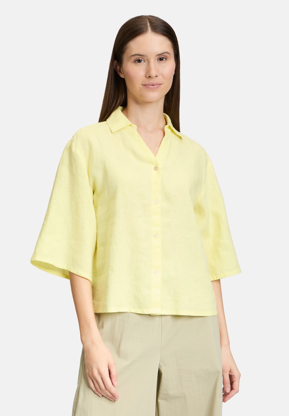 Cartoon Leinenbluse mit Kragen
