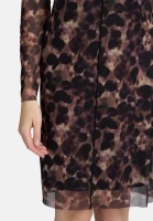 Cartoon Mesh-Kleid mit Kragen