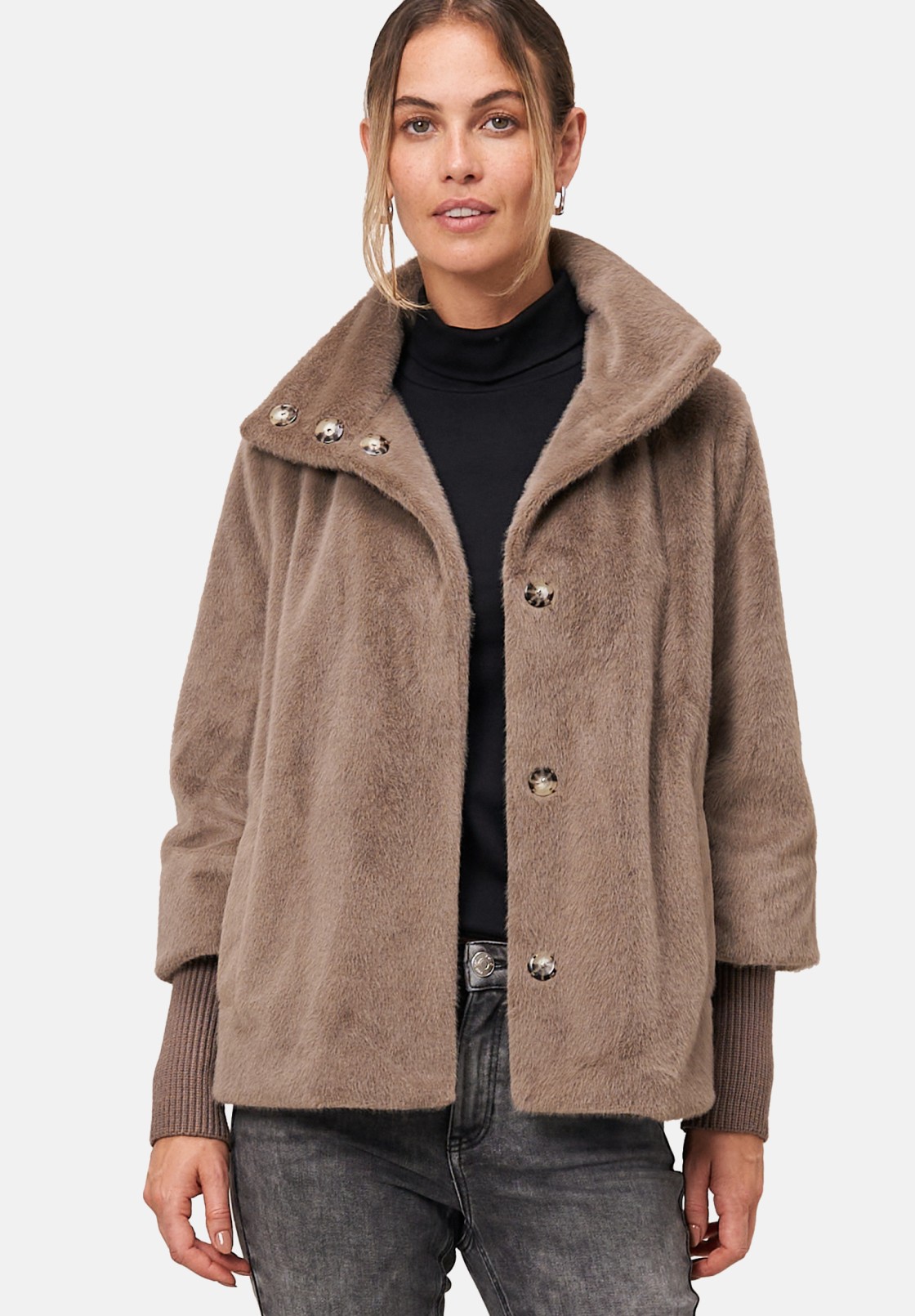 zero Fellimitat-Jacke mit Stehkragen | Betty Barclay