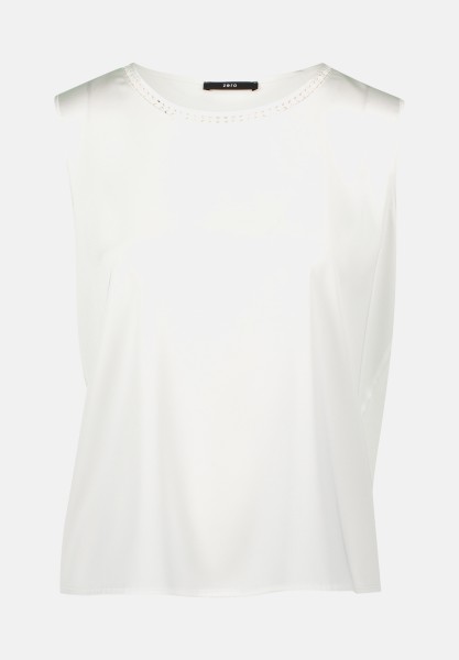 zero Satinshirt mit Lochmuster am Ausschnitt | Betty Barclay