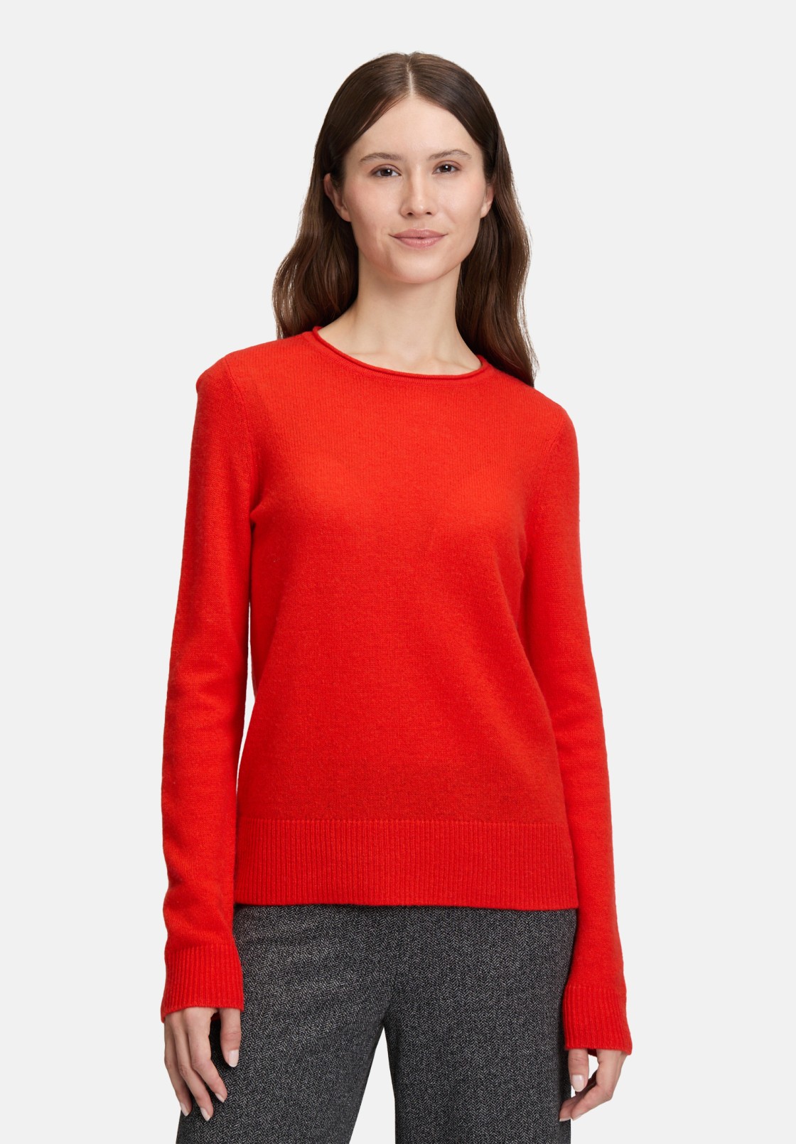 Cartoon Kaschmir-Pullover mit Rundhalsausschnitt